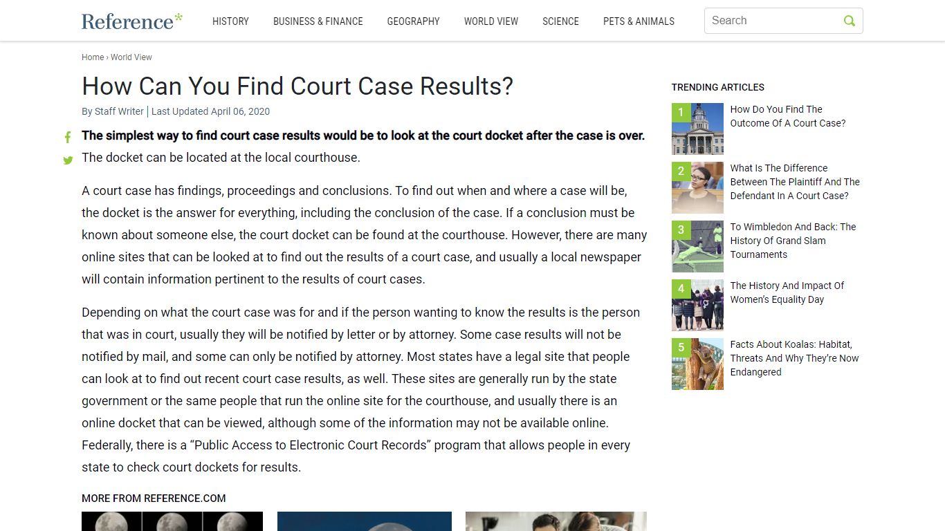 How Can You Find Court Case Results? - Reference.com